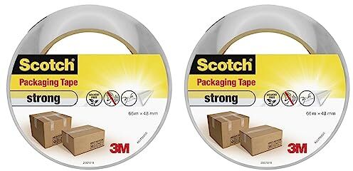 Scotch Nastro da imballo Secure Seal per sigillatura sicura, avana, 50 mm x 66 m, 3 rotoli/confezione (Confezione da 2)