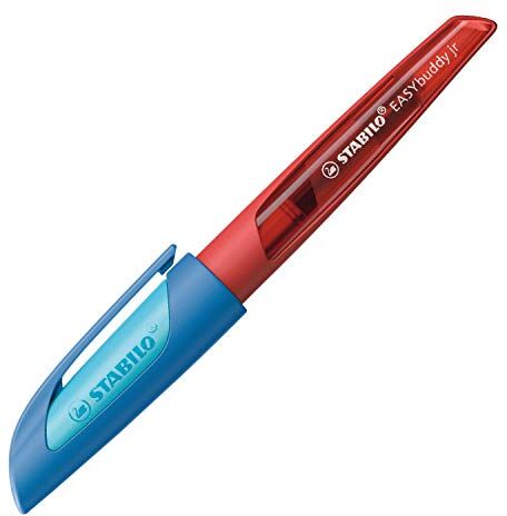 Stabilo Penna Stilografica Ergonomica per bambini  EASYbuddy in Rosso/Azzurro Punta Standard Caruccia Blu inclusa