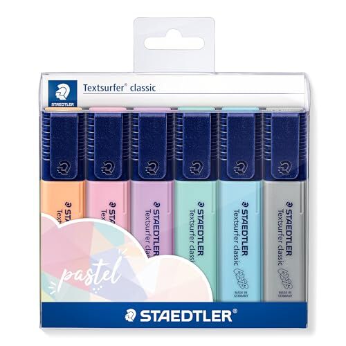 Staedtler Evidenziatore Textsurfer Classic 364 con punta da 1 a 5 mm Sei colori pastello.