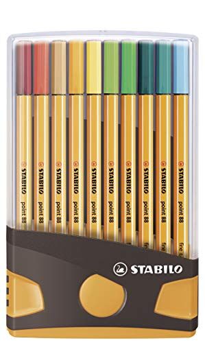 Stabilo Fineliner  point 88 Colorparade Astuccio Desk-Set da 20 antracite/arancio 20 colori assortiti