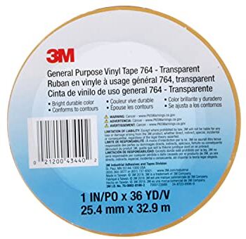 3M 3 m  Clear vinyl tape 2,5 cm x 36 YDS. Clear Lotto di 36