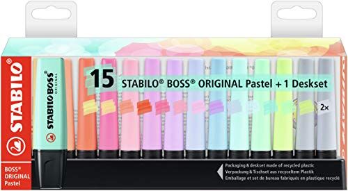 Stabilo Evidenziatore  BOSS ORIGINAL Pastel Desk-Set 15 Evidenziatori in 14 colori assortiti