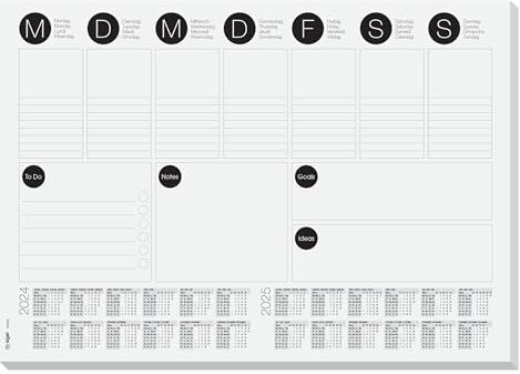 Sigel Sottomano da scrivania di carta con calendario 2 anni, planner settimanale, lista dei "to do", 42 x 29,7 cm, 30 fg