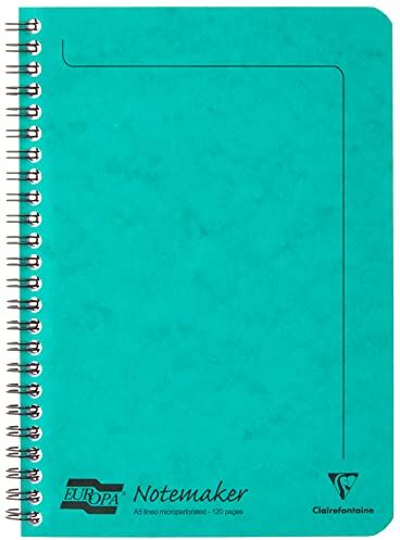 Clairefontaine Europa Wirebound Notemaker A5 Fient Ruled Microperfed 120-pages – verde