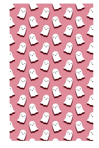 Atomic Halloween Themed 4x4 Squared Pages Journal Ghosts with Pink Background (150 pages)