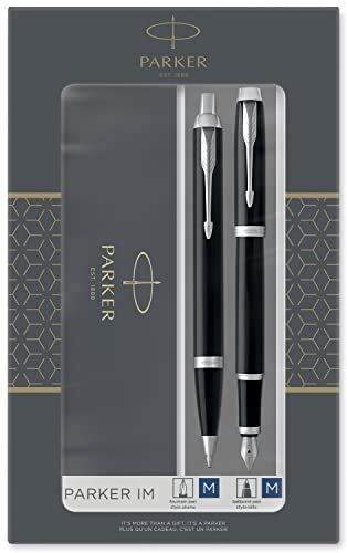 Parker Im Duo Set Regalo Con Penna A Sfera E Penna Stilografica, Nero