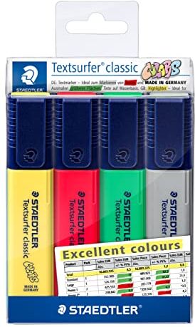 Staedtler Textsurfer Classic Evidenziatori dai colori brillanti Quattro colori assortiti.