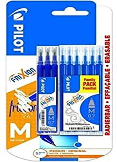 PILOT – 9 ricariche Frixion Clicker / Ball- Pen-Blister da 3 x 3-Ricambio inchiostro BLS-FR7 per 0,7 m/m-FriXion Ball Tintroller- blu frixion punta rotonda cancellabile penne