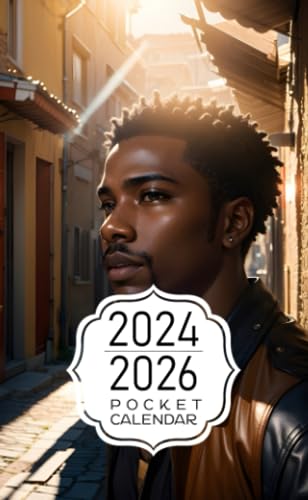 Stanley Pocket Calendar 2024-2026: Two-Year Monthly Planner for Purse , 36 Months from January 2024 to December 2026   Black man   Sun-drenched alley