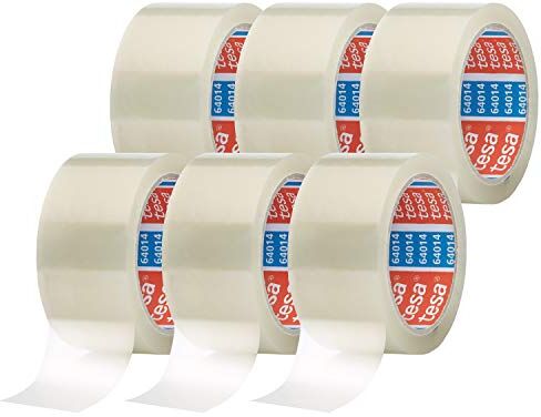 Tesa pack 64014 PP Nastro Adesivo Trasparente, Resistente all'Invecchiamento e allo Strappo, Silenzioso e Fortemente Adesivo, Confezione da 6 Rotoli, 66 m x 50 mm