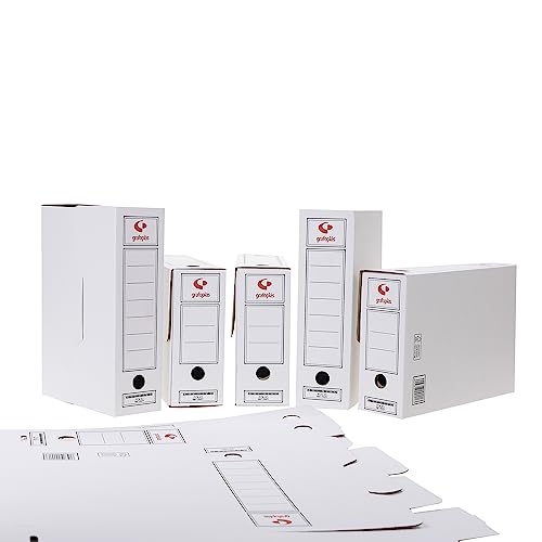 Grafoplás Confezione da 50 scatole per archivio definitivo in cartone, formato protocollo, 2 frontali per documenti verticali e orizzontali, certificati FSC, 36 x 25,3 x 10 cm