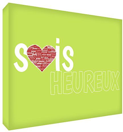 ART Sois Heureux Blocco decorativo in acrilico trasparente lucido, 10,5 x 7,4 x 2 cm, colore: Verde lime