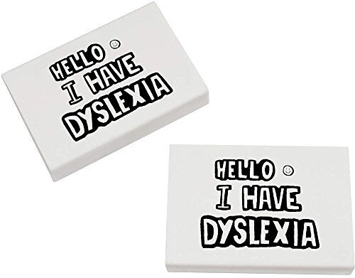 Azeeda 2 x 45mm 'I Have Dyslexia' Gomma per cancellare (ER00014179)