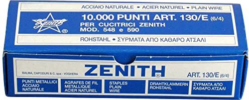 Zenith Punti Metallici Acciaio Naturale Art. 130/E (6/4) 1 Scatolina Da 10.000 Punti