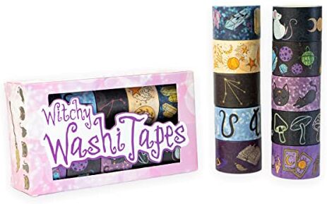 Dpm tapes Kawaii Washi Tape Esoterico Nastro Adesivo Per Decorazioni Fai Da Te, Minerali, Segni Zodiacali, Esoterismo Confezioni Regalo, Agende, Diari, Planner, Decorazioni Per Feste E Regali