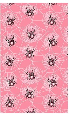 Atomic Halloween-Themed Ruled/Notebook Journal Pages Spiders in Webs on a Dark Pink Background (150 pages)