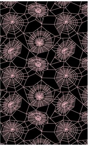 Atomic Halloween Themed Task List Journal Pages – Pink Spider Webs on a Black Background (150 pages)