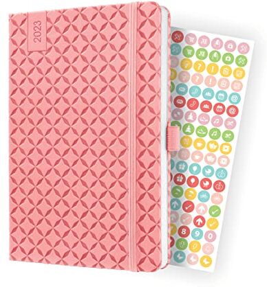 Sigel Jolie Agenda settimanale 2023, hardcover, 13,5 x 20,3 cm, 174 pagine, rosato