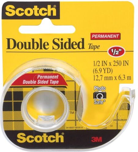 3M Scotch Permanent Double-Sided Tape-.5"X250