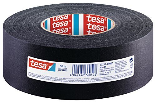 Tesa Extra Power Perfect Nastro in tessuto rinforzato Ductape per fai da te, riparazione, fissaggio, rinforzo e scrittura, 50 m x 50 mm, colore: nero