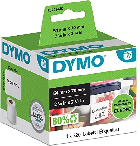 Dymo LabelWriter Rotoli Etichette Dischetti/Badge, 54x70 mm, Bianco