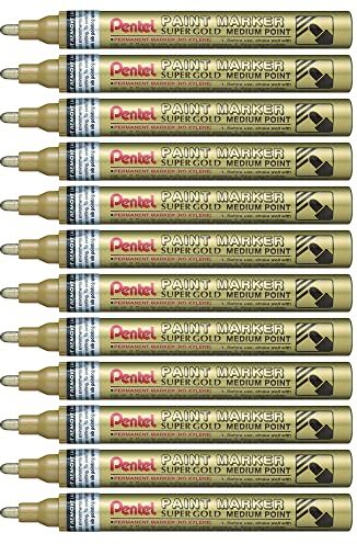 Pentel MMP10 Paint Marker marcatore vernice punta media 4,5 mm oro 12 pz