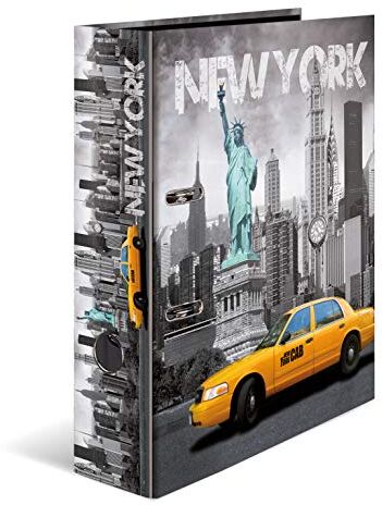 HERMA Registratore a leva con anelli Trend Cities con motivo New York, A4, dorso 7 cm, cartonato, colori