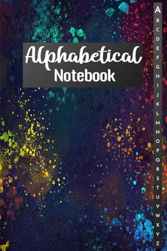 ART Alphabetical Notebook: A-Z Lined Notebook With Alphabetical Tabs Printed   4 Pages Per Letter   A-z Alphabetical Notebook Journal With Index Lined Pages   A-z Notebook A5.