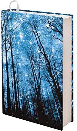 Kuiaobaty Stars Sky Forest Custodia per libro con copertina in tessuto elastico, colore: blu