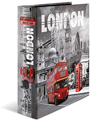 HERMA Registratore a leva con anelli Trend Cities con motivo Londra, A4, dorso 7 cm, cartonato, colori