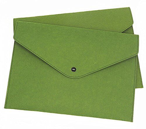 Cartella portadocumenti, formato A4, in feltro, per blocco di note, documenti, note, progetto, business, portapenne (Borsa per documenti, Verde)