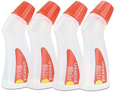 Universal Envelope Moistener con adesivo, 2. 56,7 gram Bottle, Clear, 4/Pack