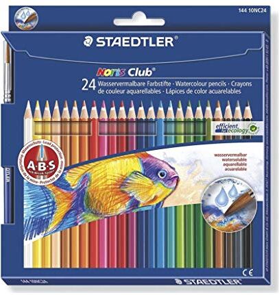 Staedtler Matite Acquerello Noris Club Aquarell, Custodia Cartone Da 24 Pezzi