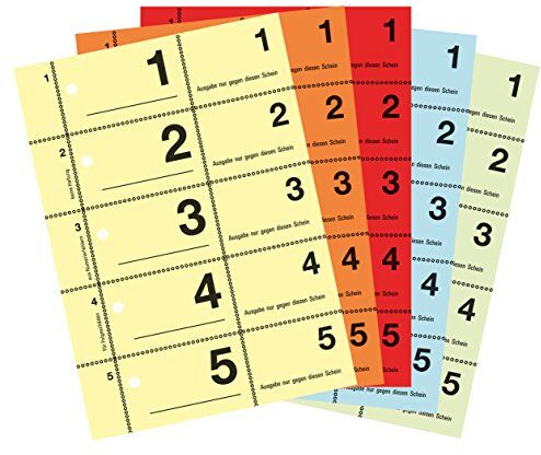 Avery Numeri per guardaroba, formato A6, numeri da 1 a 500, 5 colori, confezione da 5