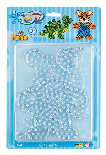 Hama Blister 2 targhe "Orsetto e dinosauro per perline da stirare taglia Maxi Tempo creativo