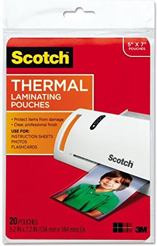 3M Scotch TP590320 Buste termiche per plastificazione fotografica, 5 mil, 7 x 5, confezione da 20