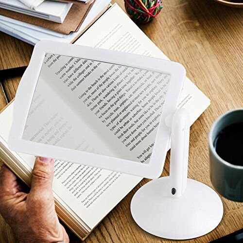 Greensen Lente D'ingrandimento con Luce, Ingrandimento 3X Lenti D'ingrandimento per la Lettura Aiuto per la Lettura Lente D'ingrandimento per Lettura Illuminata a LED in Piedi Lente D'ingrandimento per Lettura