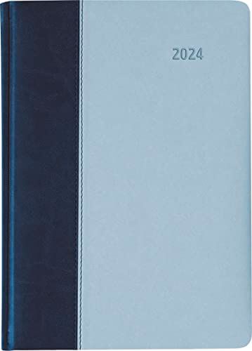 Alpha Calendario a libro Premium Air Blue Azur 2024, formato A5, 1 giorno, 1 pagina, 416 pagine, copertina Tucson,