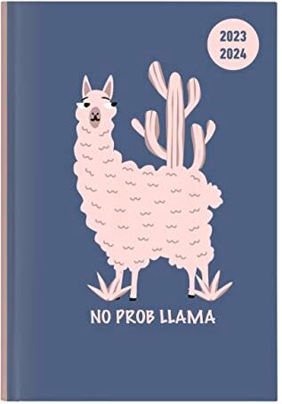 Alpha Diario Agenda Scuola Collegetimer 2023/2024, Giornaliera, 15x21 cm, Llama, 352 Pagine