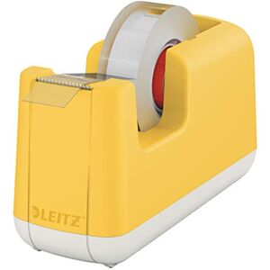 Leitz Dispenser per nastro adesivo, Base appesantita, Nastro incluso, Gamma Cosy, Giallo Caldo,