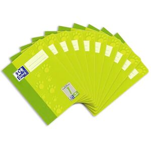 Oxford Quaderno scolastico formato A5, rigatura 1, 32 fogli, verde con zampe, 10 pezzi Oxford Quaderno scolastico formato A5, rigatura 1, 32 fogli, verde con zampe, 10 pezzi