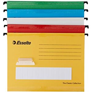 Esselte The Classic Collection, 10 pezzi Cartelle sospese rinforzate A4 per cassetti 330-V, per organizzare documenti, con etichette e portaetichette, in Carta Riciclata 100%, Colori Assortiti, Esselte The Classic Collection, 10 pezzi Cartelle sospese rinforzate A4 per cassetti 330-V, per organizzare documenti, con etichette e portaetichette, in Carta Riciclata 100%, Colori Assortiti,