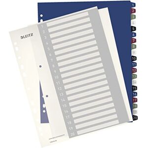Leitz Rubrica con Tasti 1-20, Stampabile Al Pc, Formato A4, Polipropilene Robusto, Formato Extra Largo, Bianco/Multicolore, Gamma Style, Leitz Rubrica con Tasti 1-20, Stampabile Al Pc, Formato A4, Polipropilene Robusto, Formato Extra Largo, Bianco/Multicolore, Gamma Style,