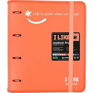 Grafoplás Cartella 4 Anelli Punzonati con Ricambio, A4, Corallo, Polipropilene Semirrigido, Include Separatori, Carpebook Like Grafoplás Cartella 4 Anelli Punzonati con Ricambio, A4, Corallo, Polipropilene Semirrigido, Include Separatori, Carpebook Like