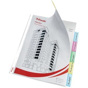 Esselte , Busta trasparente con 6 tasti per raccoglitori ad anelli A4, Cartellina con fori standard impermeabili per 2/3/4 anelli, in PPL lucido, Bustine trasparenti per conservare più fogli, Esselte , Busta trasparente con 6 tasti per raccoglitori ad anelli A4, Cartellina con fori standard impermeabili per 2/3/4 anelli, in PPL lucido, Bustine trasparenti per conservare più fogli,