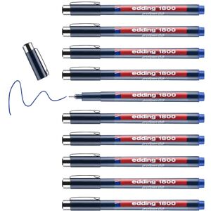 Edding 1800 Pennarello Sottile di precisione Blu 10 Penne Larghezza Tratto 0,35 mm per Scrivere e disegnare Precise Punta Sottile Rivestita in Metallo Adatto per Regole e Stencil Edding 1800 Pennarello Sottile di precisione Blu 10 Penne Larghezza Tratto 0,35 mm per Scrivere e disegnare Precise Punta Sottile Rivestita in Metallo Adatto per Regole e Stencil