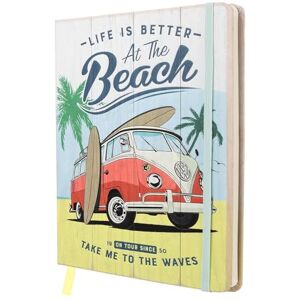 ART Taccuino retrò, A5, VW Bulli – Beach – Idee regalo bus Volkswagen, Official License Product (OLP), quaderno punteggiato, design vintage ART Taccuino retrò, A5, VW Bulli – Beach – Idee regalo bus Volkswagen, Official License Product (OLP), quaderno punteggiato, design vintage