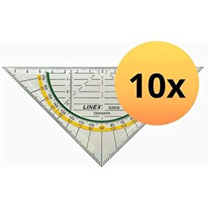 Linex S2616 Super Series Squadra geometrica, 16 cm, SAN con scala e supporto antiscivolo, ipotenusa da 160 mm, 10 pz, trasparente Linex S2616 Super Series Squadra geometrica, 16 cm, SAN con scala e supporto antiscivolo, ipotenusa da 160 mm, 10 pz, trasparente