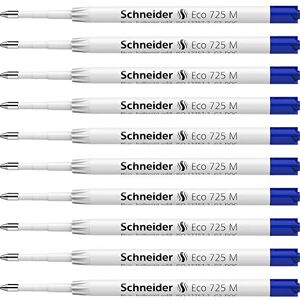 Schneider Eco 725 Ricarica per penna a sfera, tratto M, 10 pezzi, colore: Blu