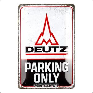 ART Targa retrò, 20 x 30 cm, Deutz – Parking Only – Idee regalo per amanti dei trattori, in metallo, design vintage ART Targa retrò, 20 x 30 cm, Deutz – Parking Only – Idee regalo per amanti dei trattori, in metallo, design vintage